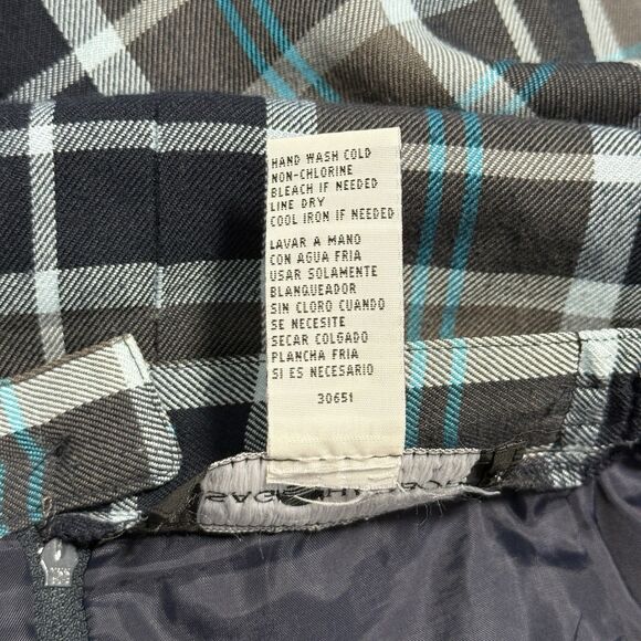 Vtg Flannel Midi Skirt 20W Blue Gray Plaid Old Money Preppy Academia 90s Y2K - Picture 14 of 14